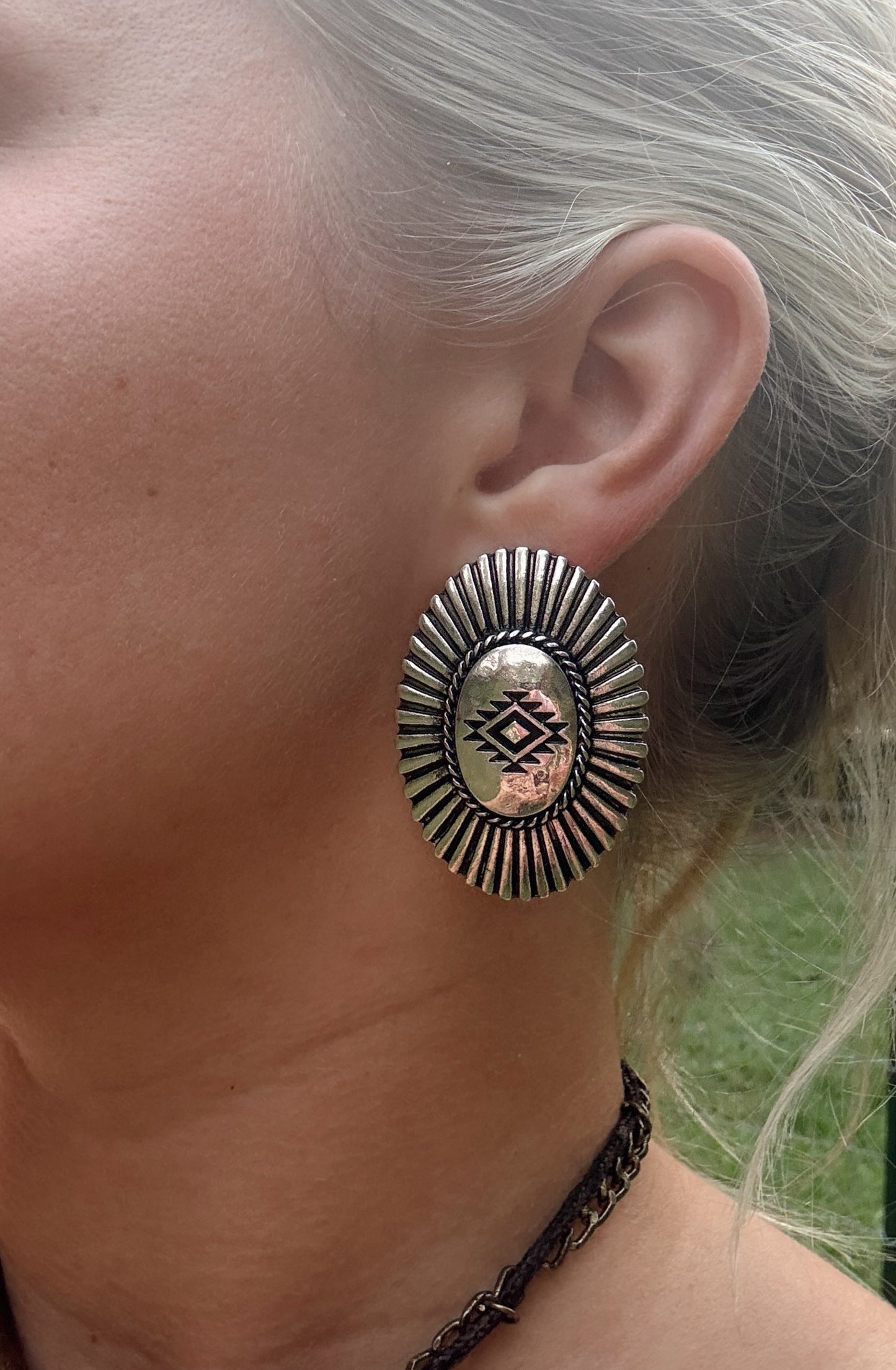 Aztec Concho Earrings