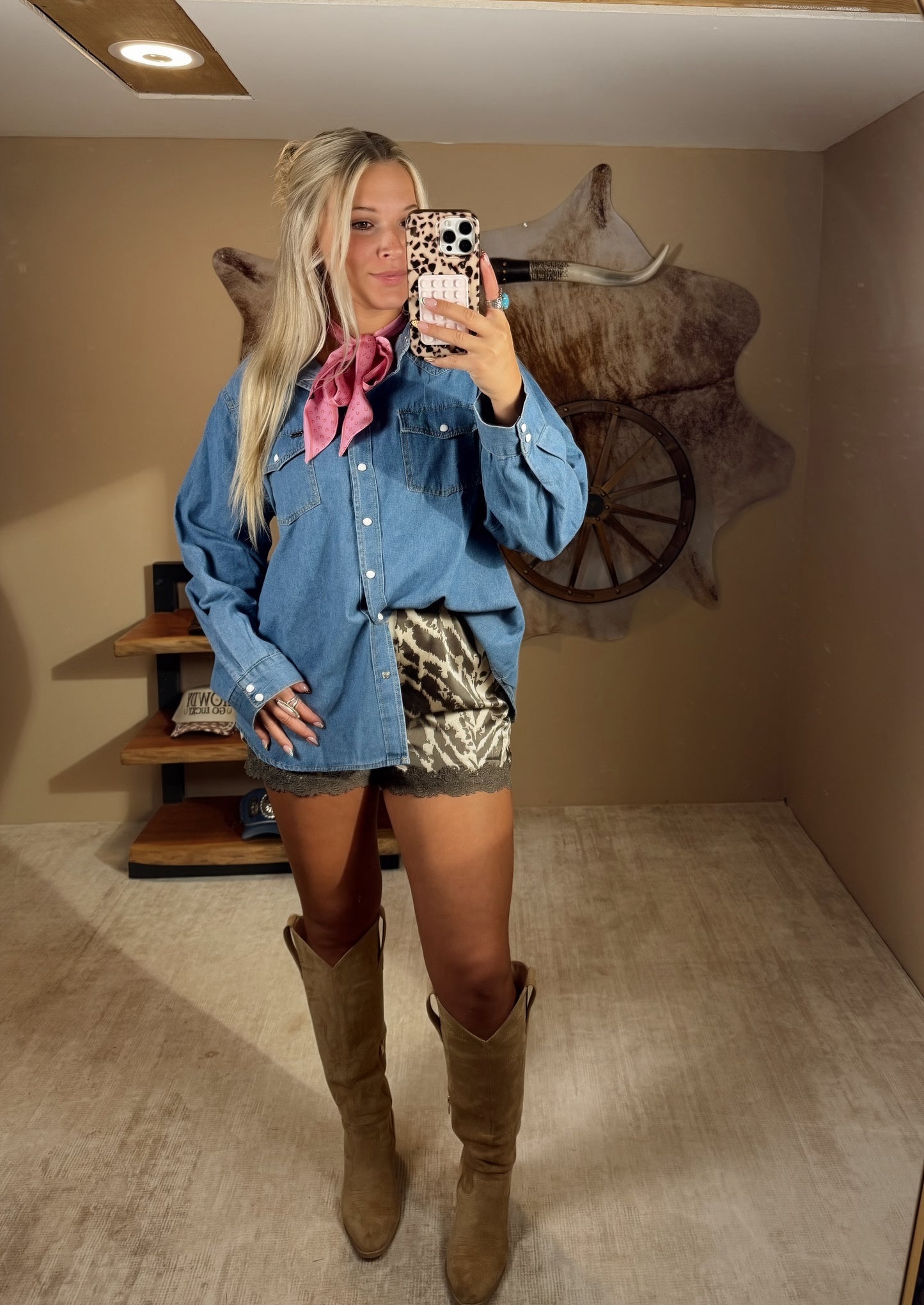 Denim Button Down Top