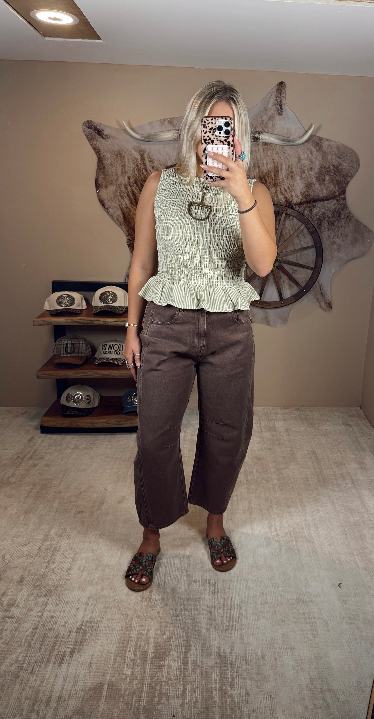 Brown Barrel Jeans
