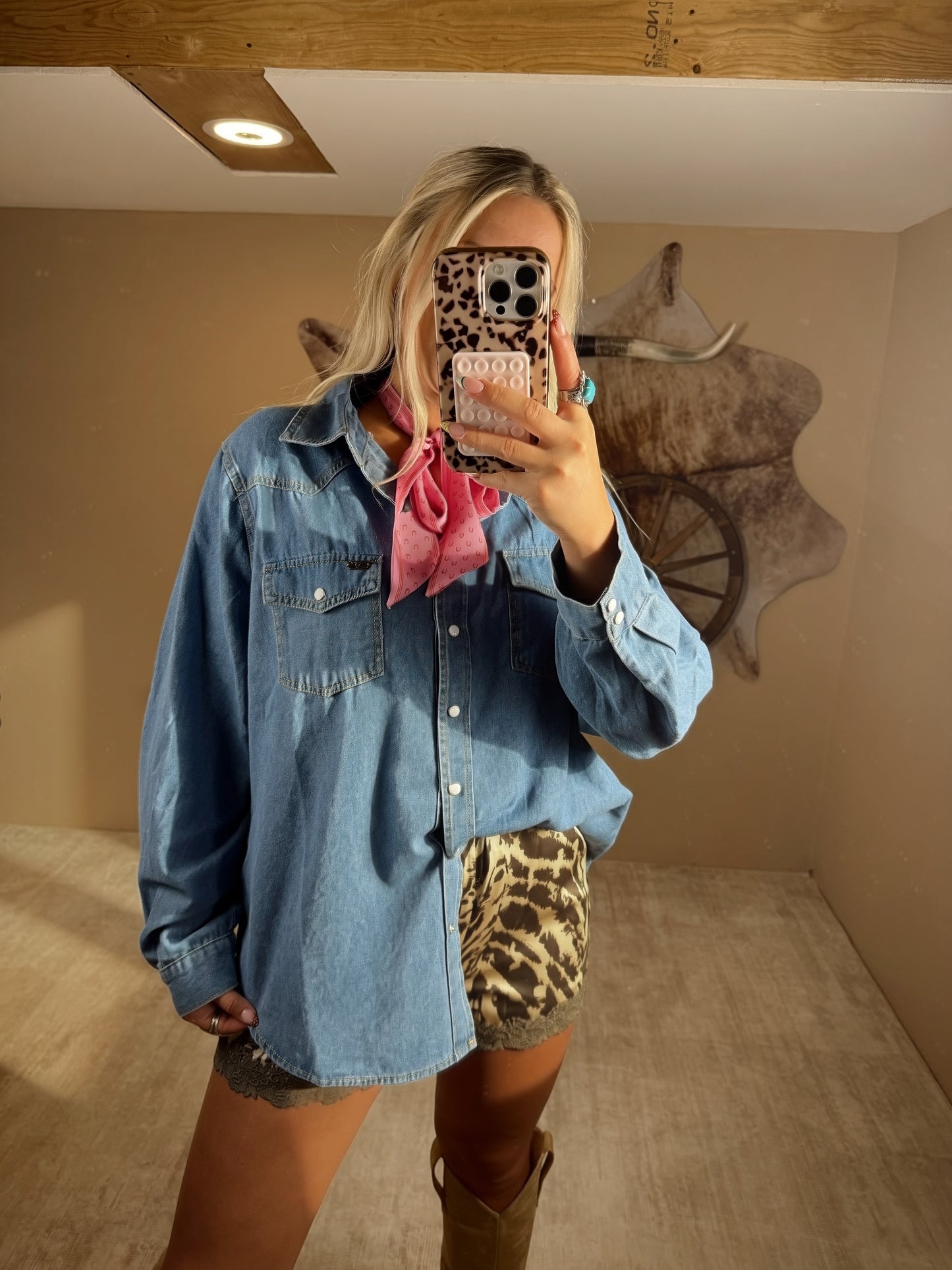 Denim Button Down Top