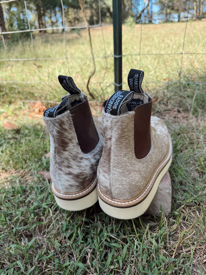 Genuine Cowhide Leather Booties