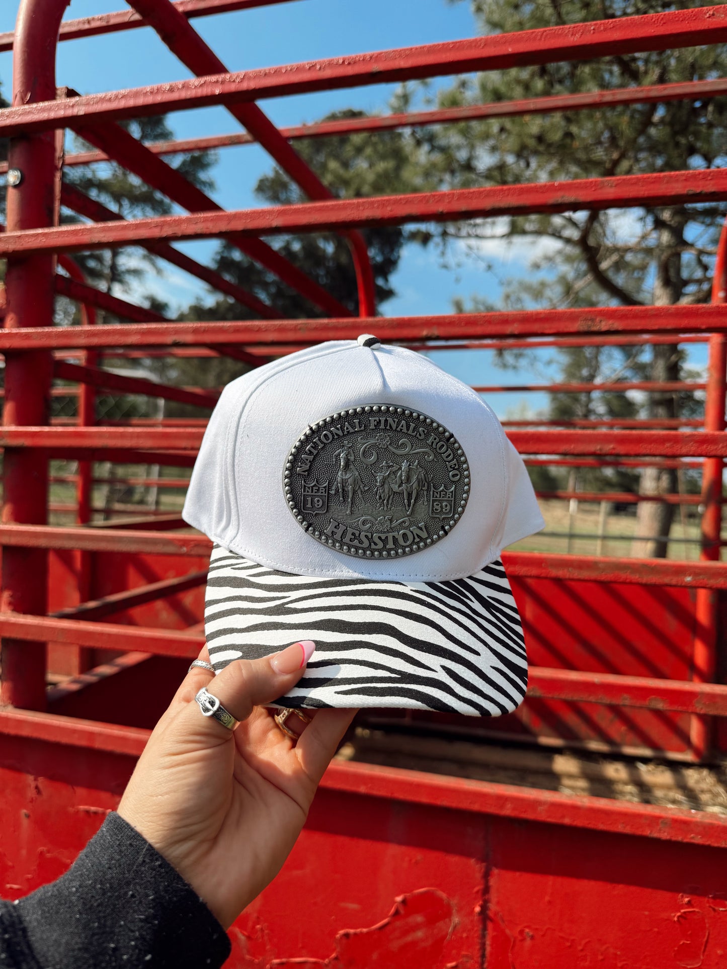 Vintage NFR Buckle Hat Zebra
