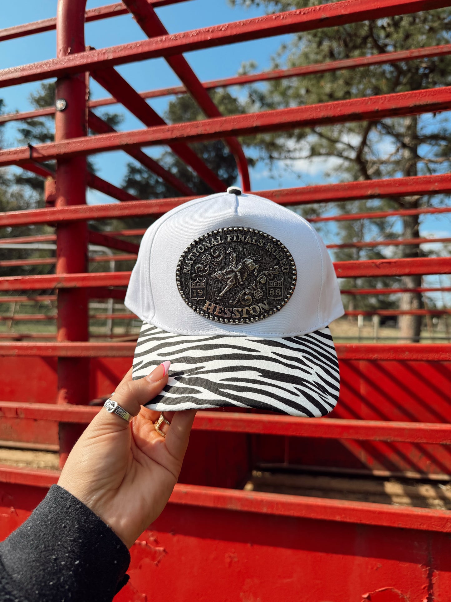 Vintage NFR Buckle Hat Zebra