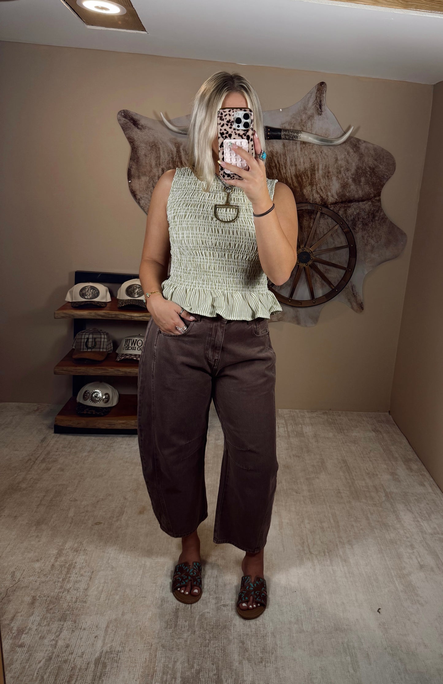 Brown Barrel Jeans