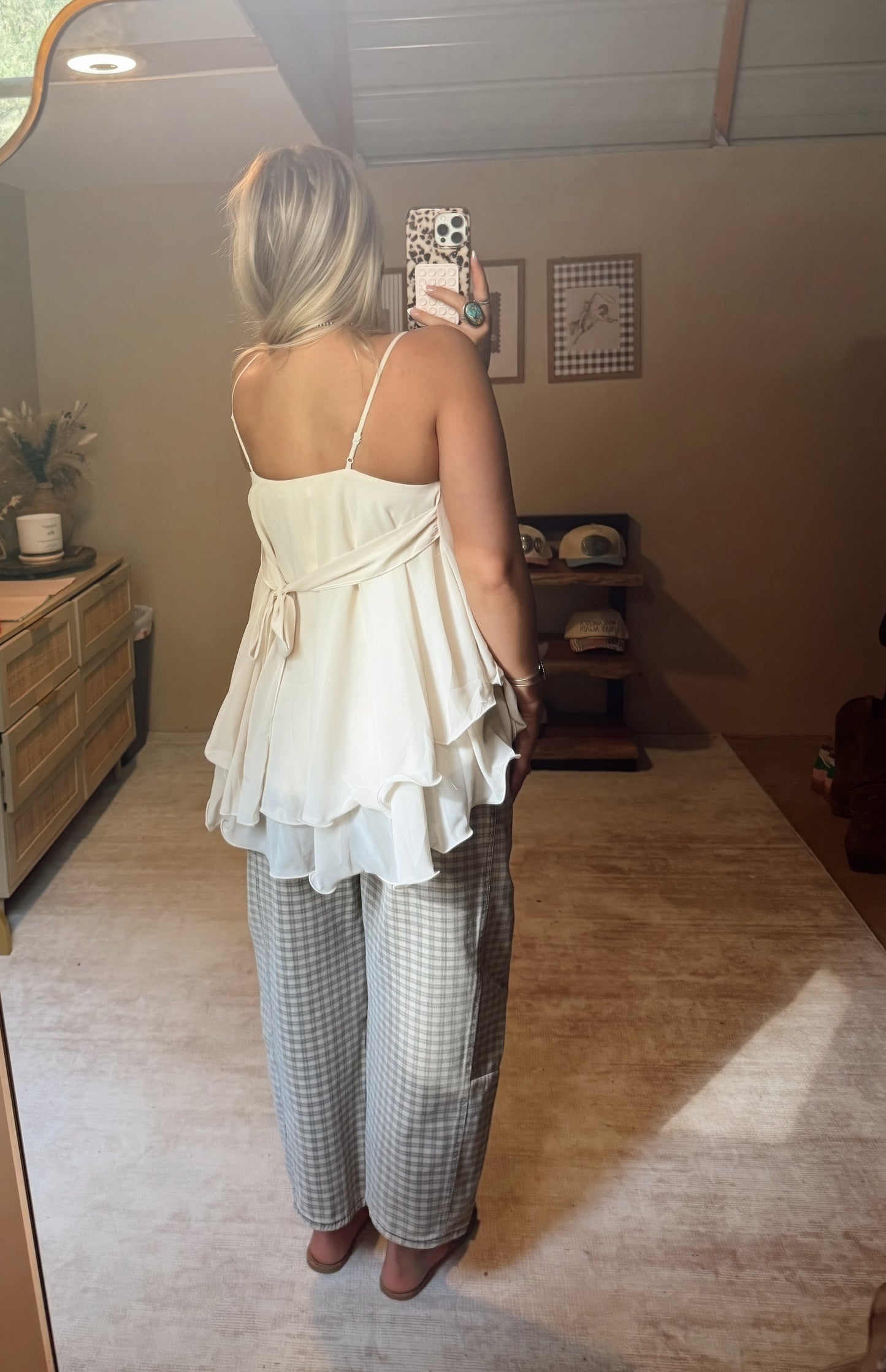 Ruffle High/Low Top