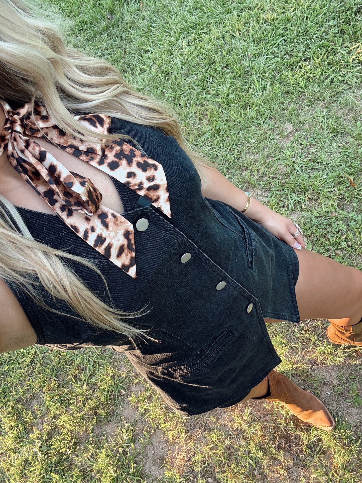 Black Denim Romper