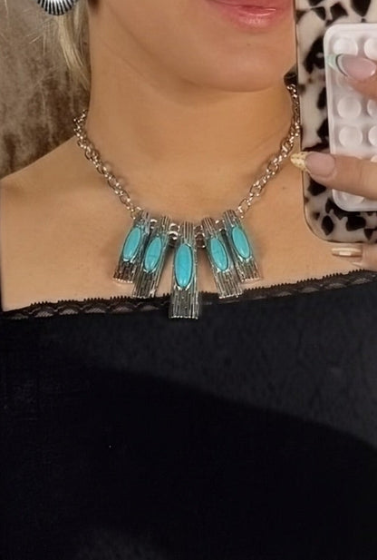 Faux Turquoise Necklace