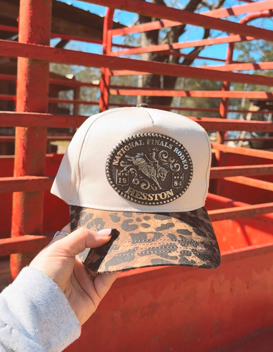 Vintage NFR Buckle Hat Cheetah