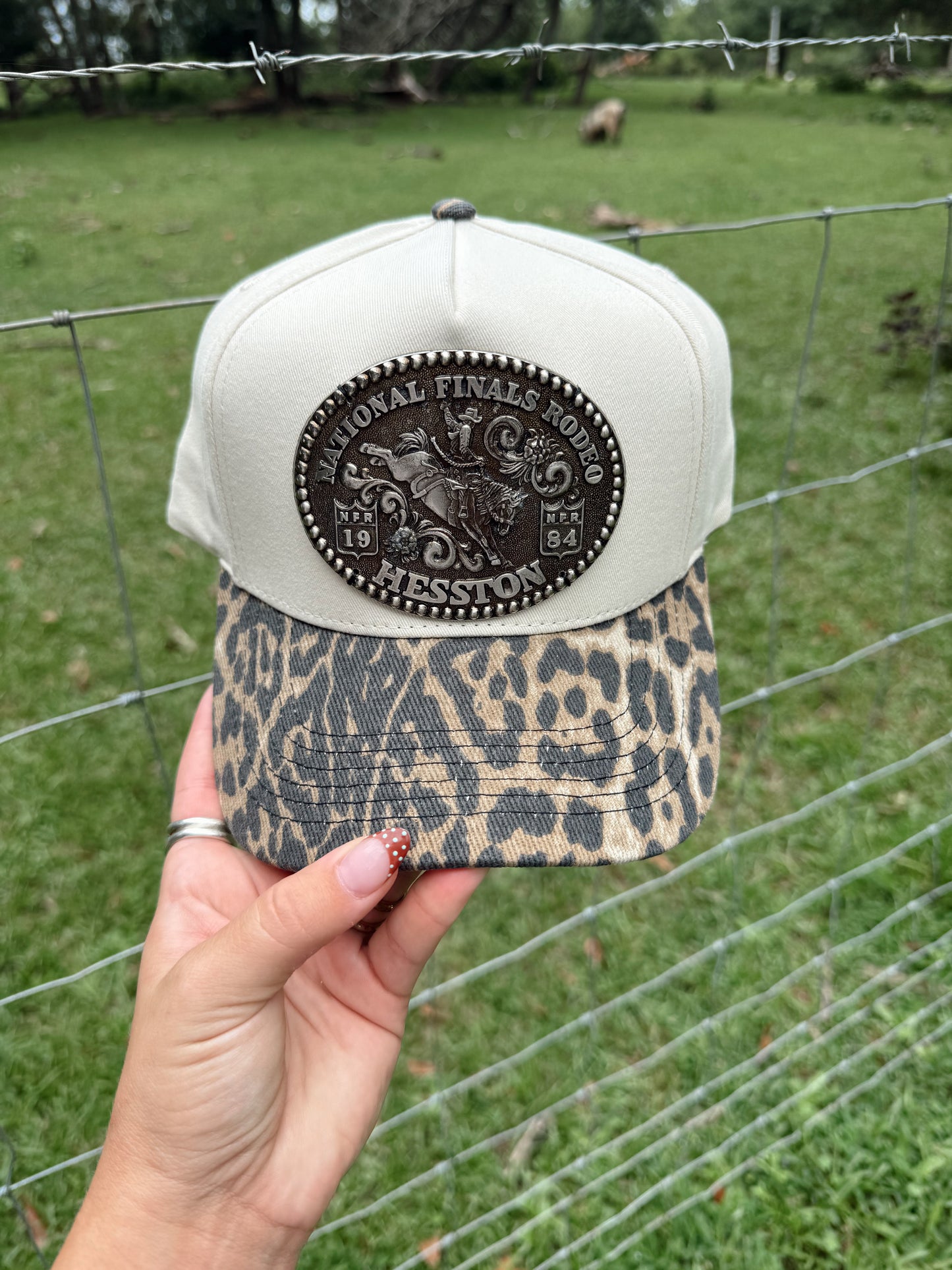 Vintage NFR Buckle Hat Cheetah