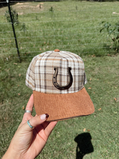 Plaid Horseshoe Trucker Hat