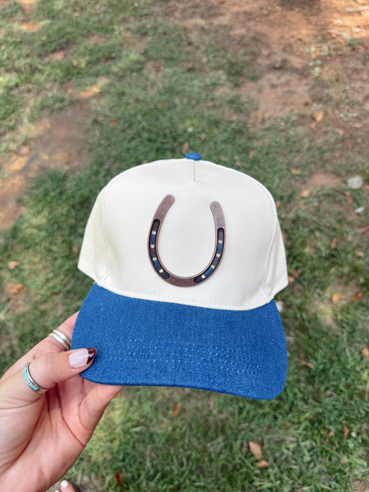 Horseshoe Trucker Hat ~ Blue