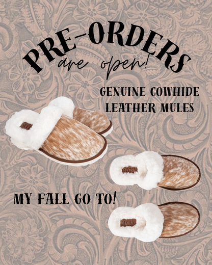 Genuine Cowhide Leather Slippers